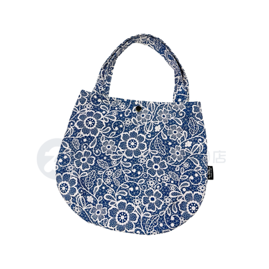 Handmade waterproof small handbag （Pink blue flowers 284）