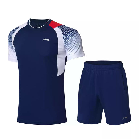 LI-NING Men's Game Shirt and Shorts Set AATP019