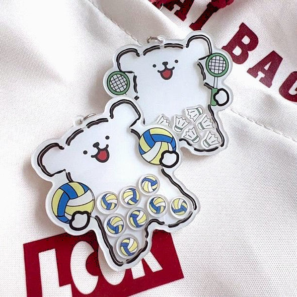 Line Art Dog Shaker Sports Keychain CKEY0032