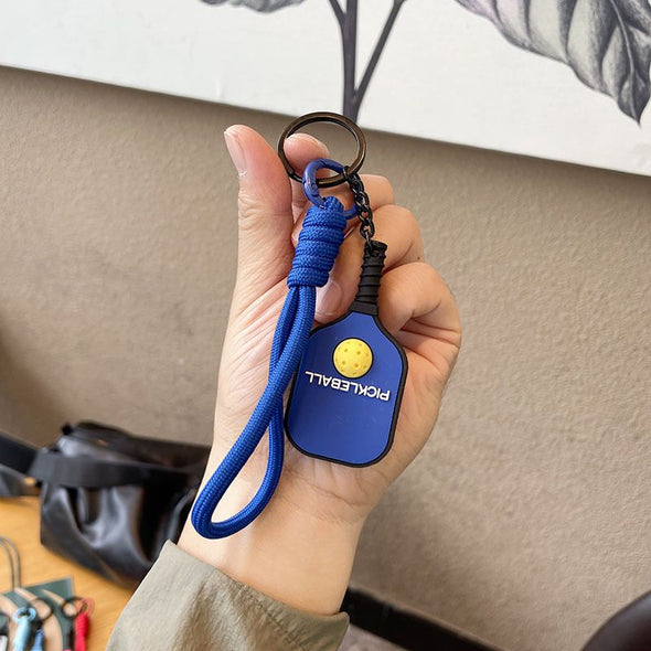Leather-Textured Silicone Pickleball Paddle Keychain CKEY0039