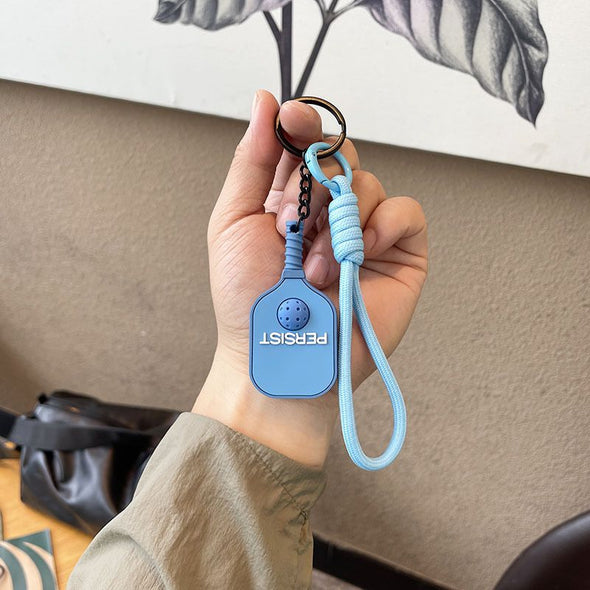 Leather-Textured Silicone Pickleball Paddle Keychain CKEY0039