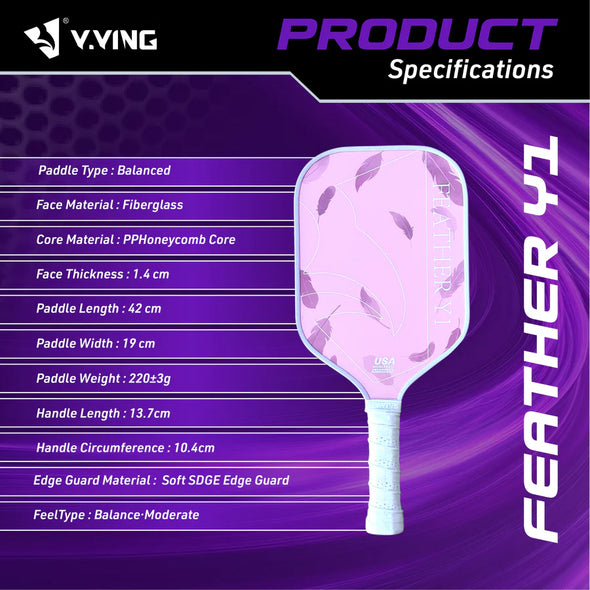 Y.YING Feather Y1 14mm Pickleball Paddle