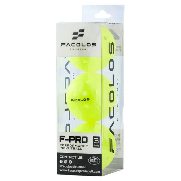 FACOLOS F-Pro Performance Pickleball (3 Balls/Pack)