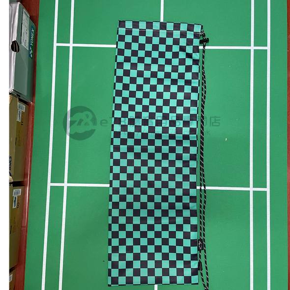 Handmade Water Resistant Racket Case (Green black grid 203）