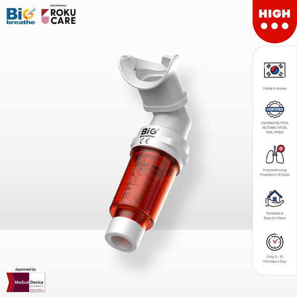 Bigbreathe IMT Inspiratory Muscle Trainer-Red Level 3