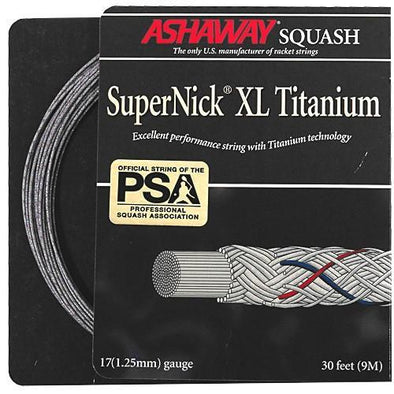 Ashaway SuperNick XL Titanium 17 1.25mm Squash Strings